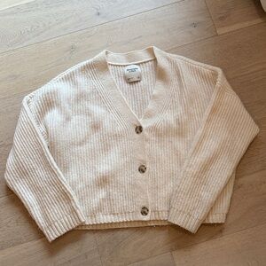 Abercrombie & fitch ribbed cream cardigan